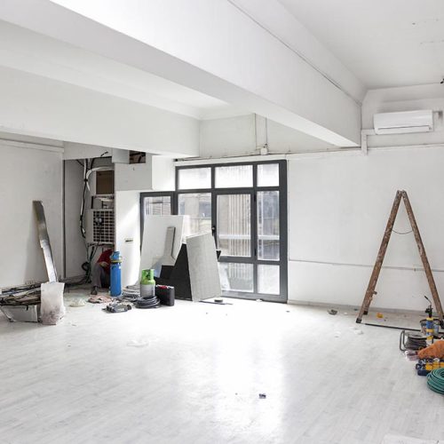 Construction works for the renovation of an office space and installing air conditioning.